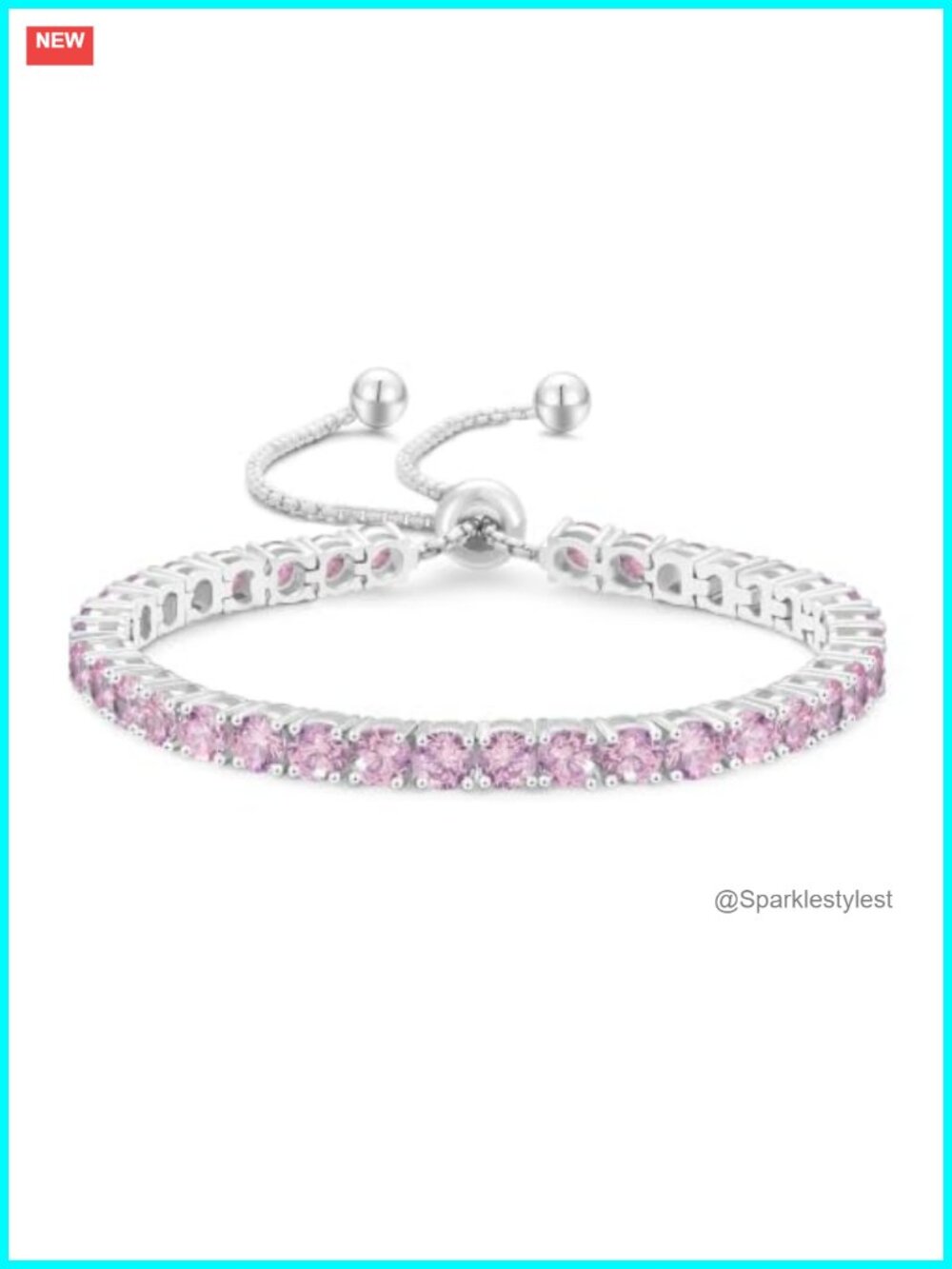 14K White Gold Plated Birthstone Tennis Bracelet
